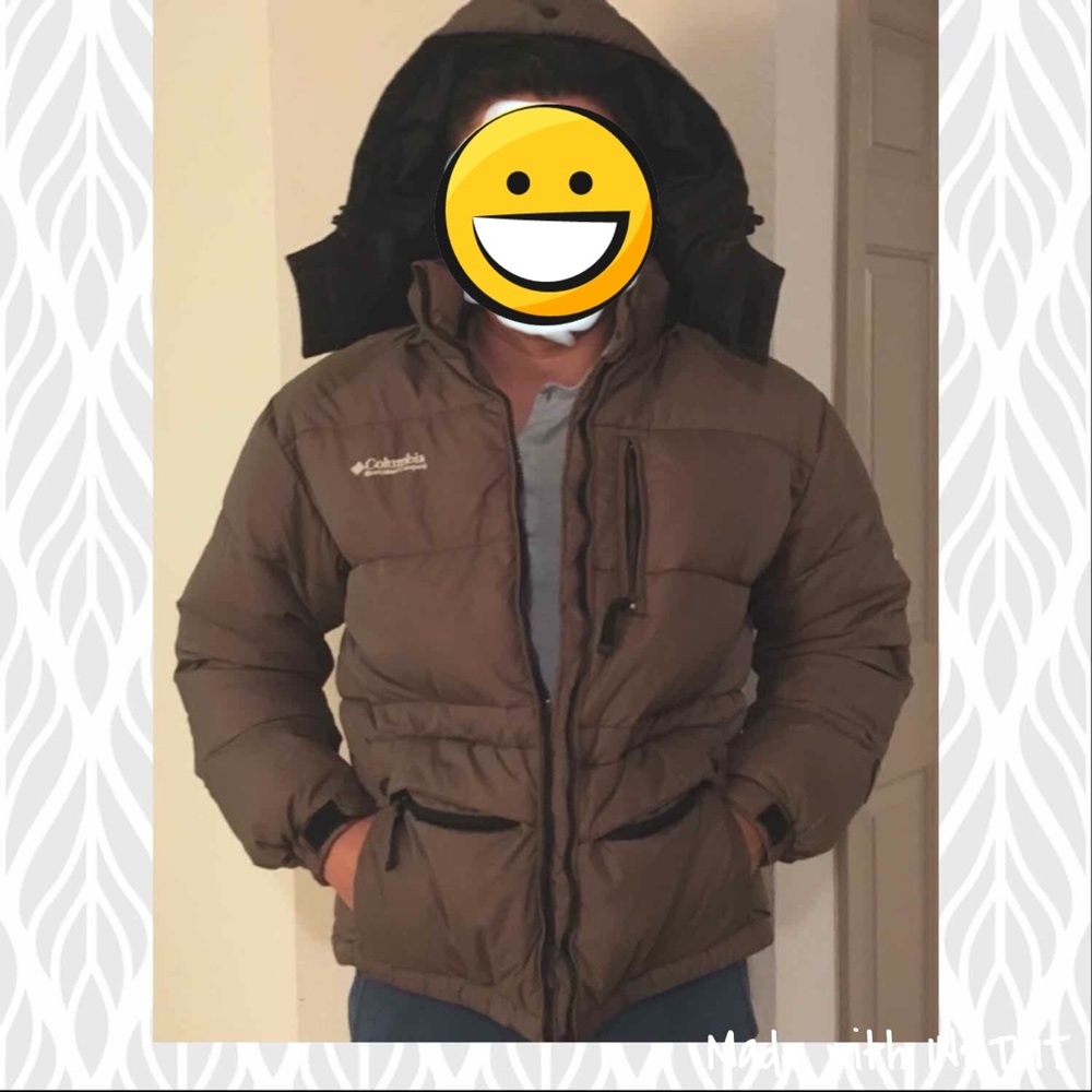 Columbia men’s snow coat brown parka szM